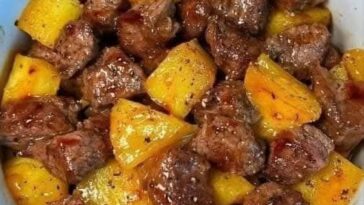 Potatoes and Garlic Butter Steak Bites in Air Fryer