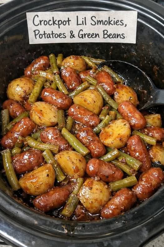 Potatoes and Green Beans, Crockpot Lil Smokies