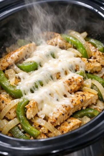 chicken Philly sandwich In Slow Cooker 5 Ingredients