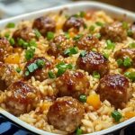 Rice Bake Honey Garlic Meatball Easy Cheesy Recipe
