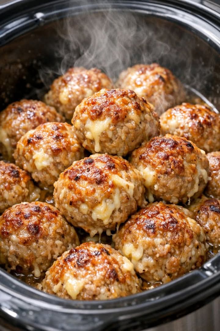 Sausage Balls 3 Ingredients Slow Cooker