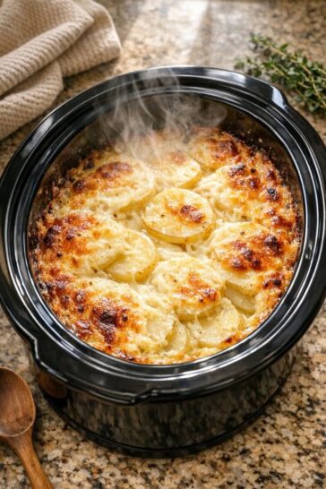 Scalloped Potatoes-4-Ingredient Sunday Slow Cooker