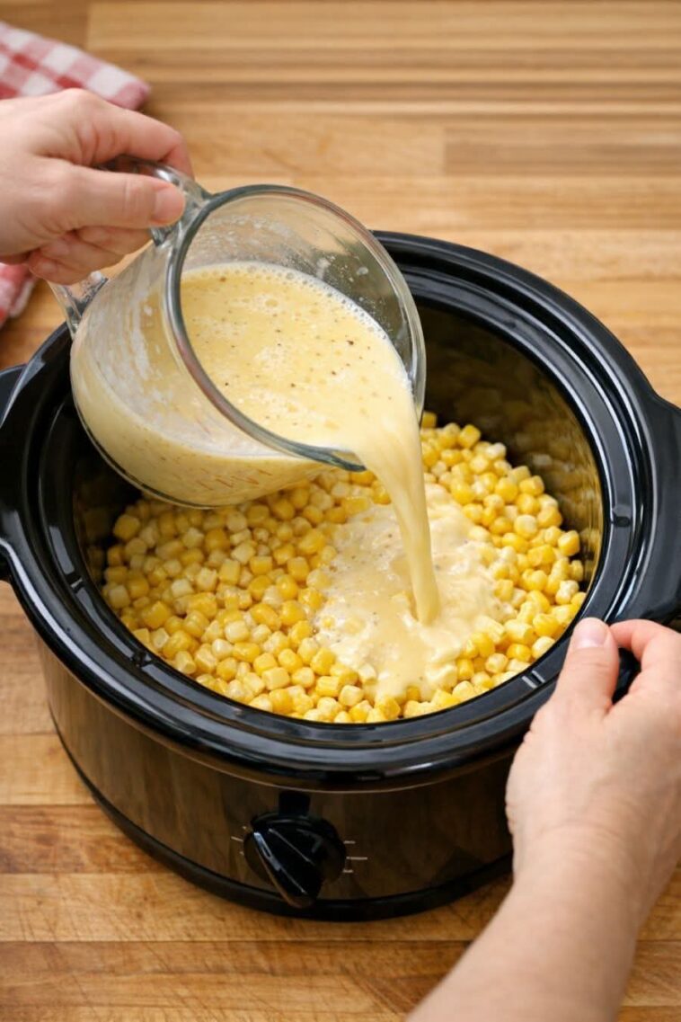 Slow Cooker Amish Corn Pudding