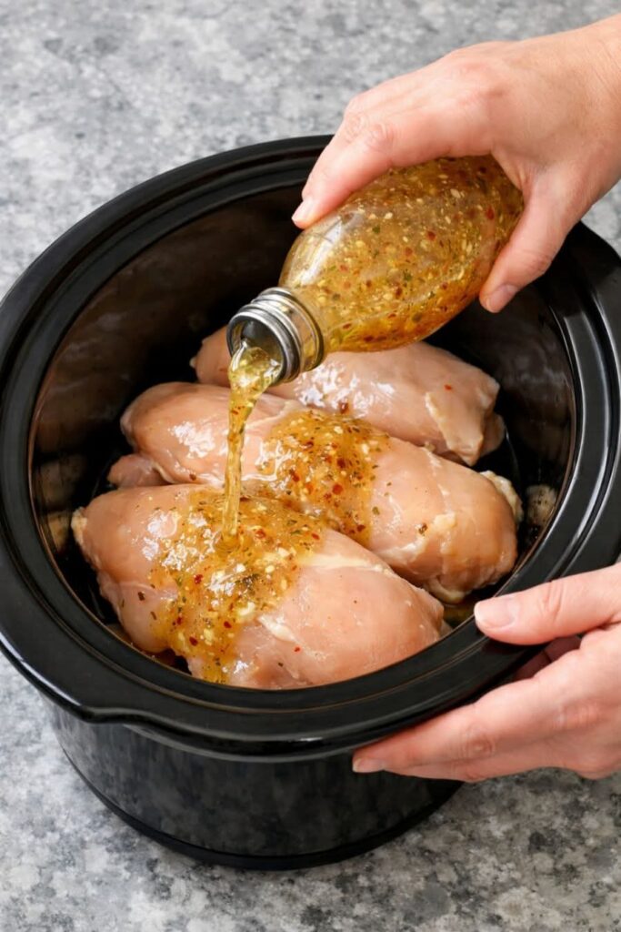 Amish Italian Chicken In Slow Cooker 3 Ingredients
