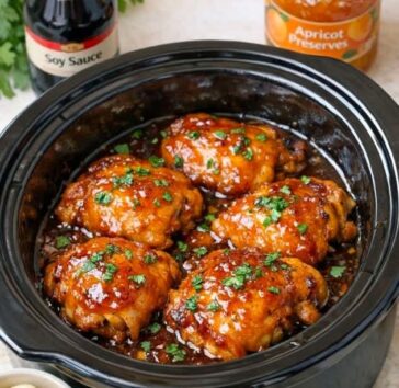 Slow Cooker Apricot Chicken Thighs