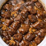Slow Cooker Beef Tips with Rich Mushroom Gravy