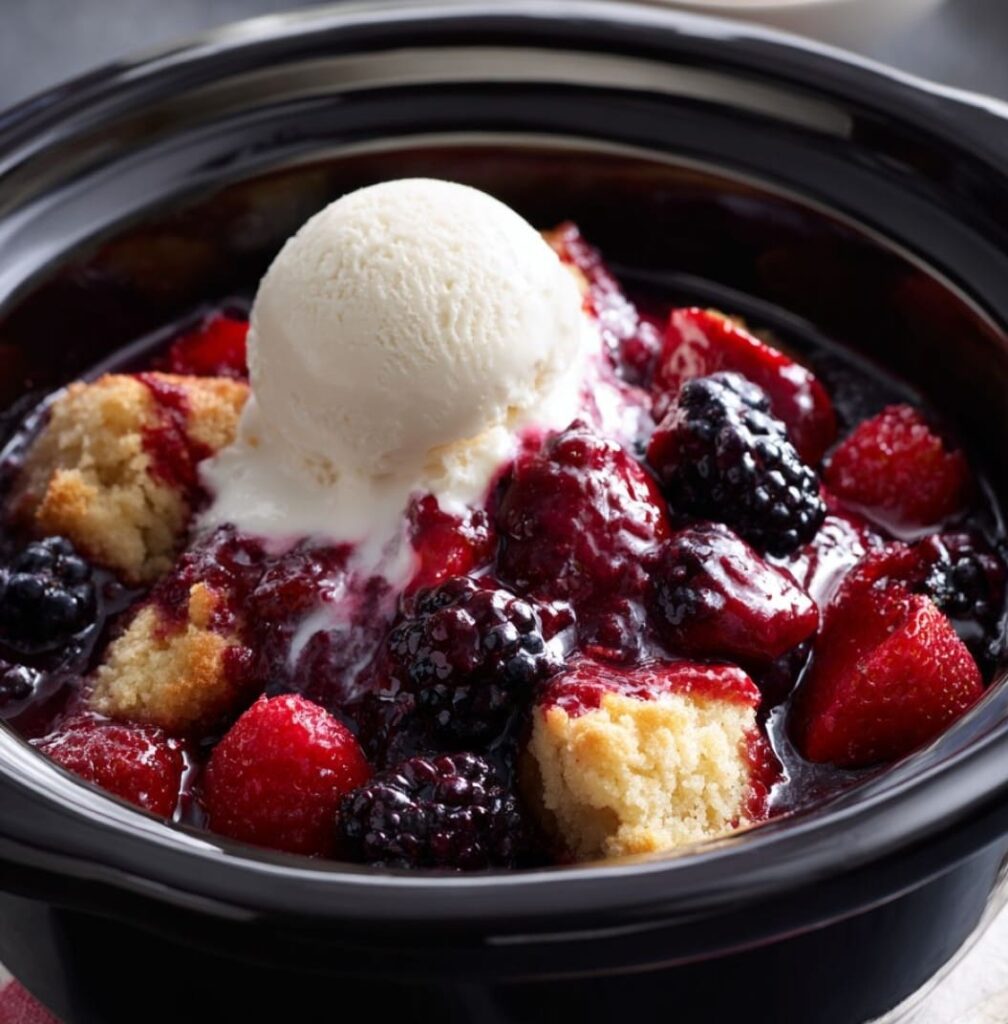 Slow Cooker Berry Cobbler