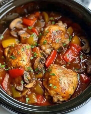 Slow Cooker Cacciatore Chicken