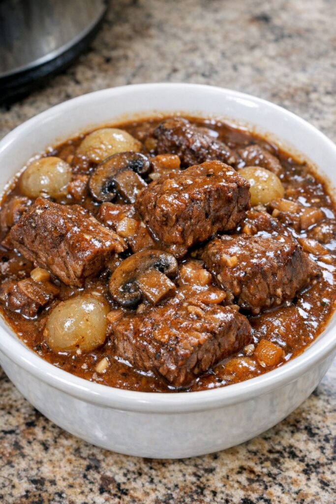 Slow Cooker Easter Beef Burgundy 5-Ingredient