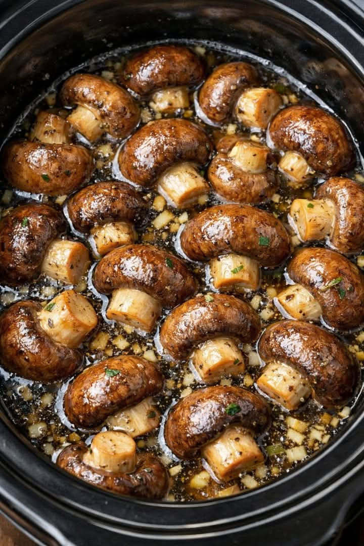 Mushrooms in Garlic Butter In Slow Cooker