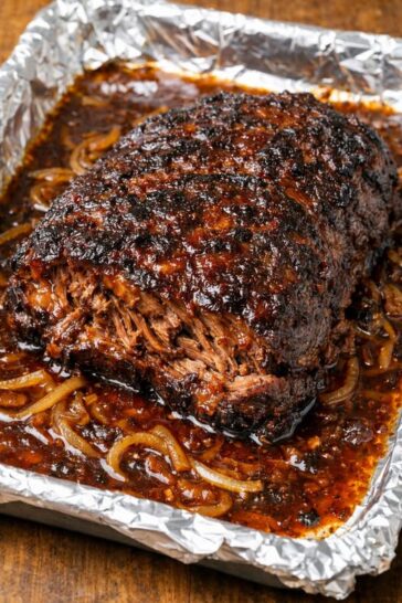 Slow Cooker Poor Man Brisket 4-Ingredient