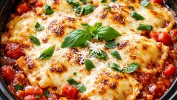 Slow Cooker Ravioli Bake