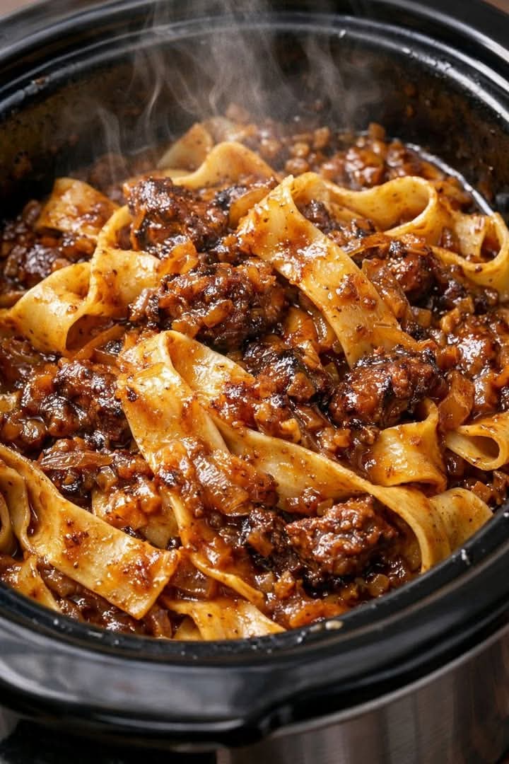 Slow Cooker Ribbon Noodles