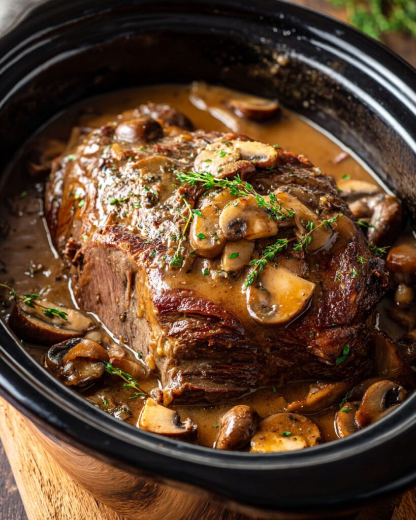 Slow Cooker Smothered Beef (with Sirloin Tip Roast)
