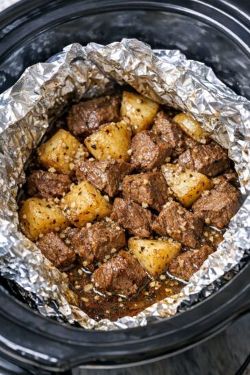 Slow Cooker Steak and Potato Packets