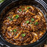 Smothered Burger Steaks Slow Cooker