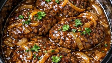 Smothered Burger Steaks Slow Cooker