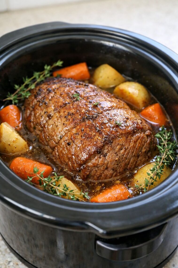 Spring Thyme Beef Roast Slow Cooker