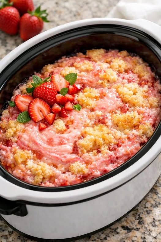 Strawberry Dream Cake Slow Cooker 3-Ingredient