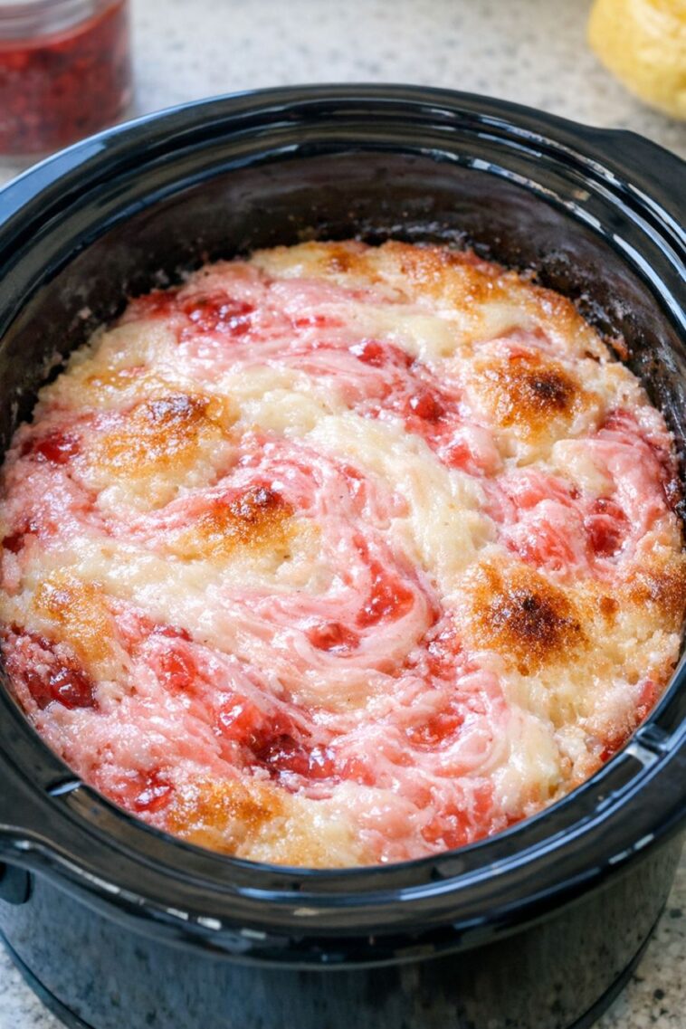 Strawberry Dream Cake Slow Cooker 3-Ingredient