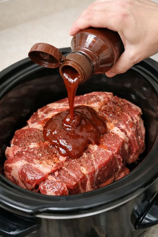 Sweet and Savory Barbeque Beef Slow Cooker 6-Ingredient