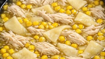 Amish Chicken Corn soup In Slow Cooker