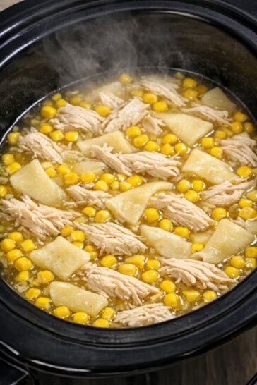 Amish Chicken Corn soup In Slow Cooker