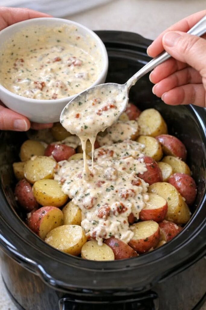 Tuscan baby potatoes In Slow Cooker