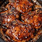 Whiskey Brown Sugar Chops in the Slow Cooker