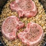 pork chops and stuffing in slow cooker