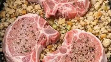 pork chops and stuffing in slow cooker