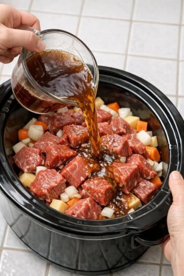 Amish Beef & Barley Soup Slow Cooker