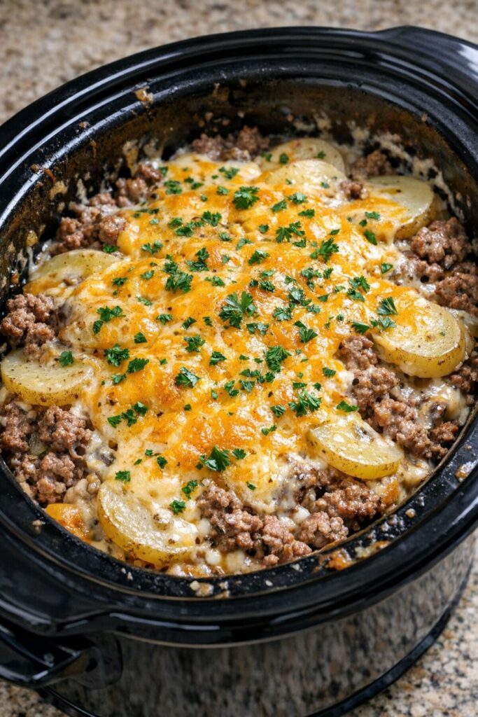 Amish Beef and Potato Casserole Slow Cooker