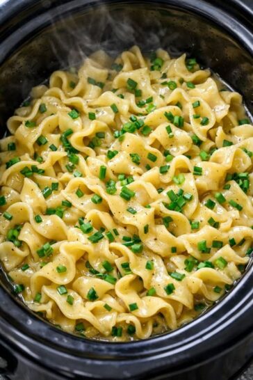 Amish Chive Noodles Slow Cooker 4-Ingredient