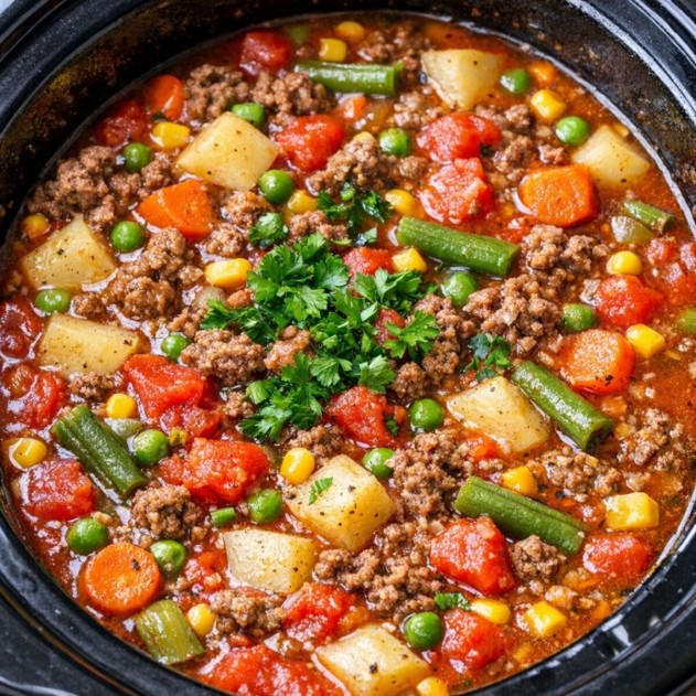 Amish Hamburger Soup Slow Cooker