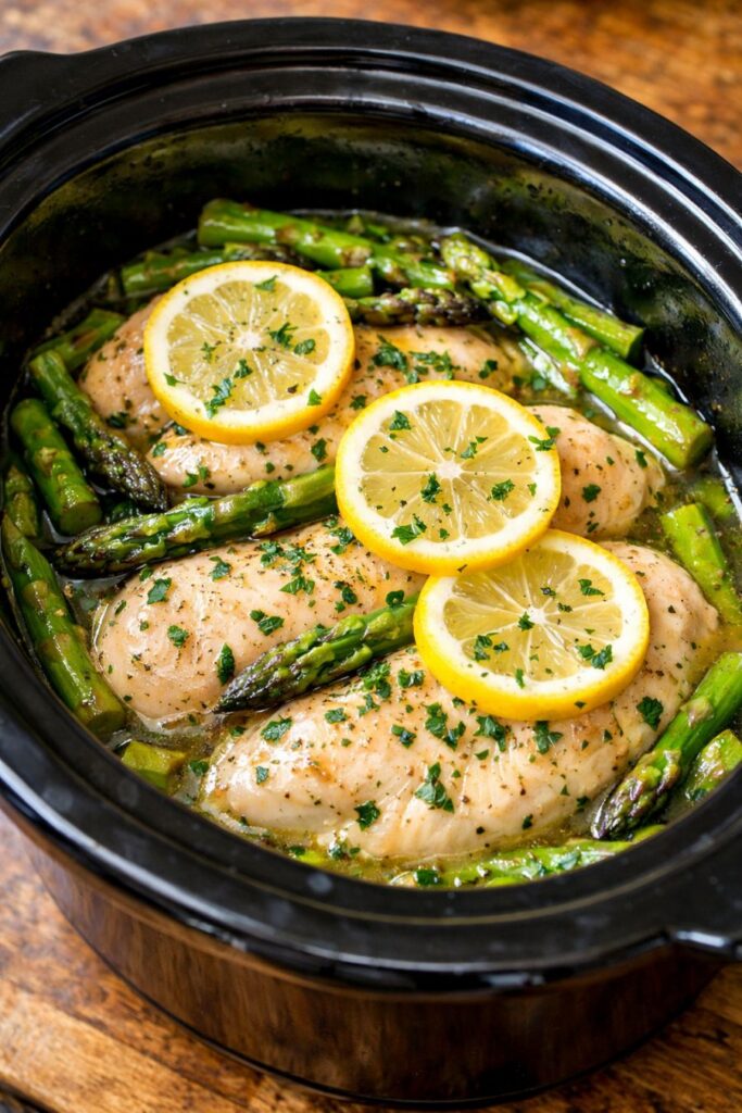 Amish Lemon Asparagus Chicken Slow Cooker