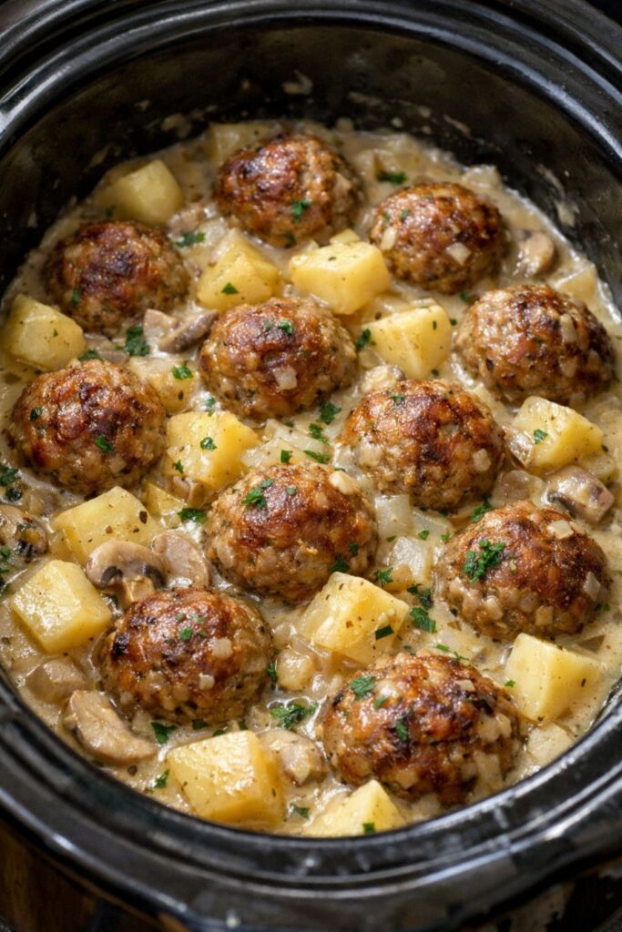Amish Meatball Stew Slow Cooker