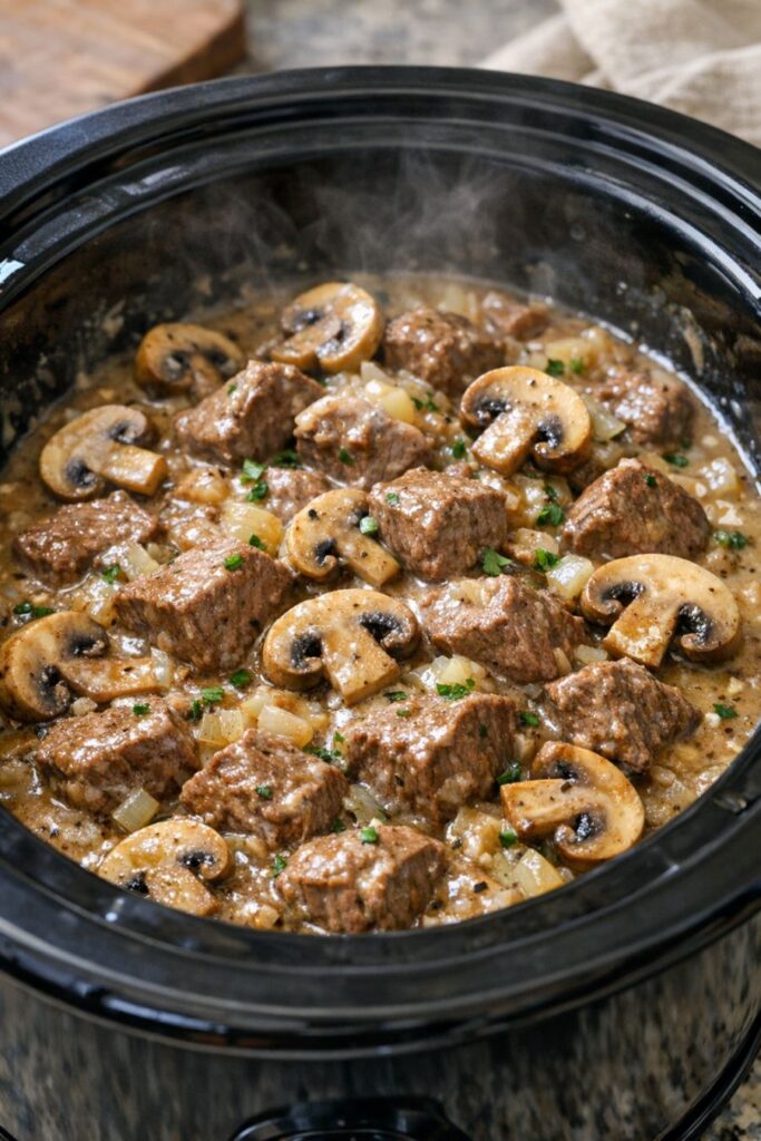 Amish Mushroom Beef Slow Cooker