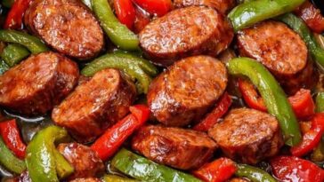 Amish Sausage and Peppers Slow Cooker 3-Ingredient