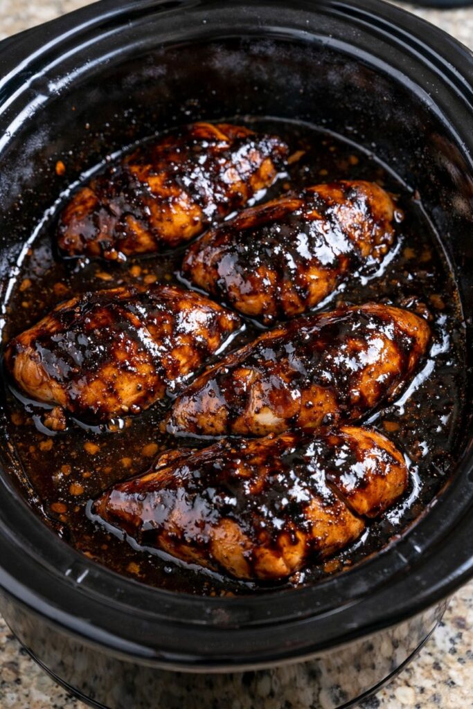 Amish-Style Balsamic Glaze Chicken Slow Cooker 4-Ingredient