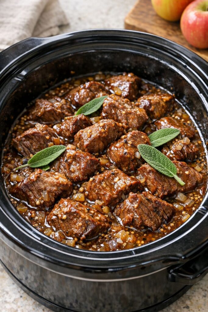 Apple Cider Denver Steak Slow Cooker