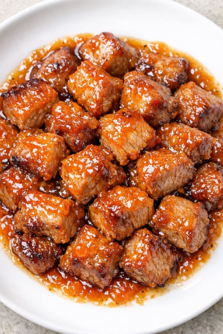 Apricot Pork Bites in the Slow Cooker
