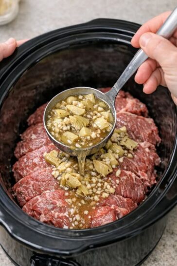 Artichoke Lemon Beef In Slow Cooker