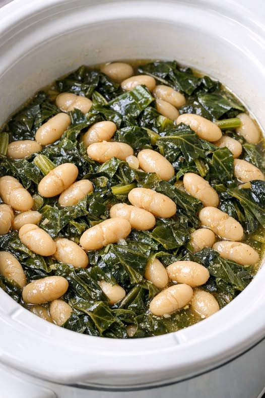 Beans and Greens Slow Cooker 3-Ingredient