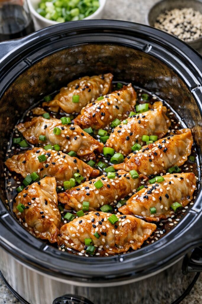 Beef Pot Sticker Dinner - 5-Ingredient In Slow Cooker