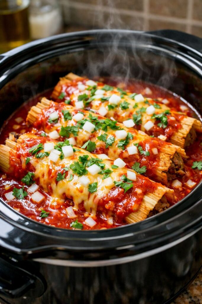 Beef Tamale Dinner 5-Ingredient In Slow Cooker