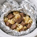 Beef and Cauliflower Foil Packets Slow Cooked