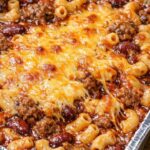 Chili Mac Casserole Oven Baked 3-Ingredients