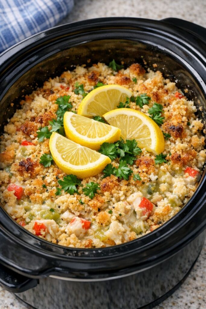 Crab Cake Casserole Slow Cooker 4-Ingredient