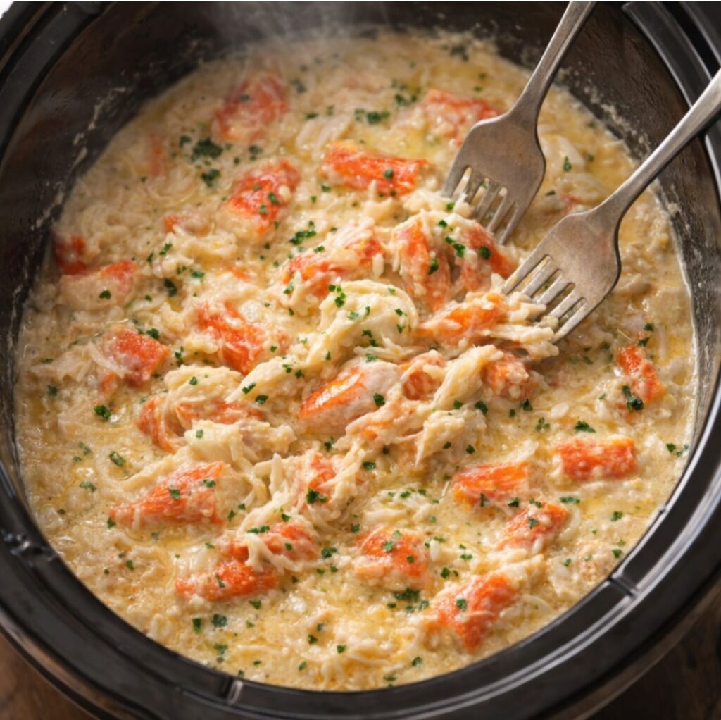 Crab Melt in the Slow Cooker 4-Ingredient